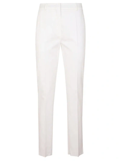 Max Mara Studio High Waist Straight Leg Trousers In Bianco