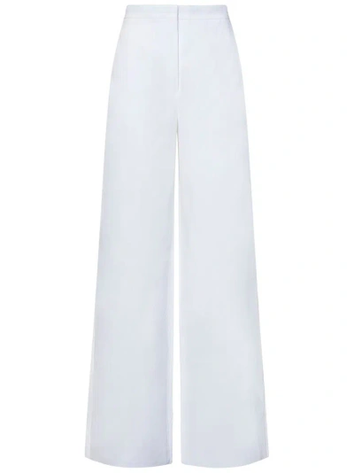 Max Mara Studio High Waist Wide Leg Trousers In White
