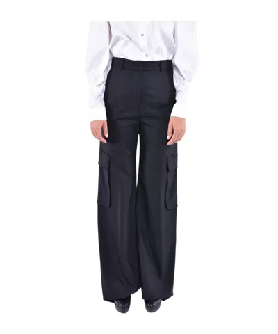 Max Mara Studio High Waisted Straight Leg Trousers In Black