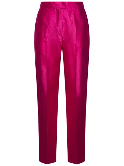 Max Mara Studio High Waisted Straight Leg Trousers In Pink