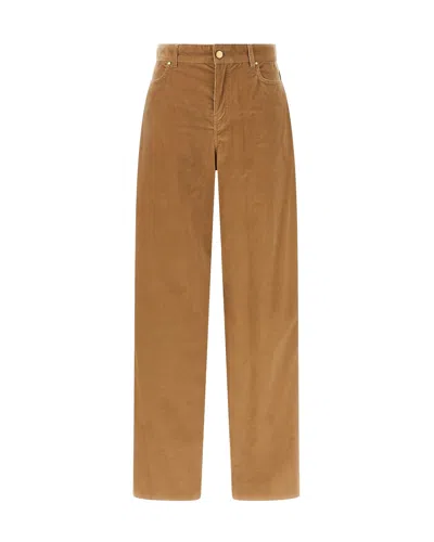Max Mara Studio High-rise Corduroy Straight-leg Trousers In Beige