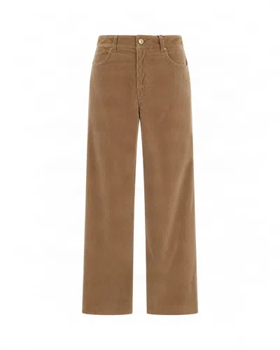 Max Mara Studio High-rise Corduroy Straight-leg Trousers In Brown
