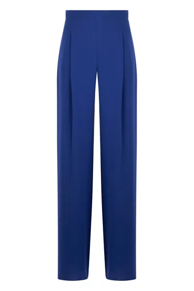 Max Mara Studio High-waisted Pants In Blue