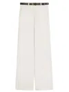 Max Mara Studio High-waisted Wide Leg Trousers With Matching Belt In White