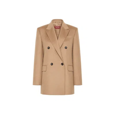 Max Mara Virgin Wool Double-breasted Blazer In Brown