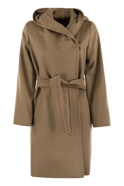 Max Mara Studio Hooded Belted "newmang" Coat