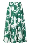 Max Mara Idoneo Allover Floral Printed Midi Skirt In Green
