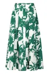 Max Mara Idoneo Allover Floral Printed Midi Skirt In Green