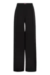Max Mara Women's Flowing Trousers With Wide-leg Silhouette In Black