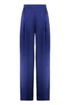 Max Mara Studio Ieti Satin Trousers In Blue