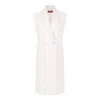 Max Mara Studio Zena Double Breasted Sleeveless Gilet In White