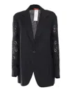 Max Mara Studio Angizia Embroidered Oversized Jacket In Black