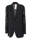 Max Mara Studio Angizia Embroidered Oversized Jacket In Black