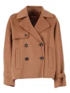 Max Mara Double-breasted Wool Jacket With Tailored Silhouette In Brown