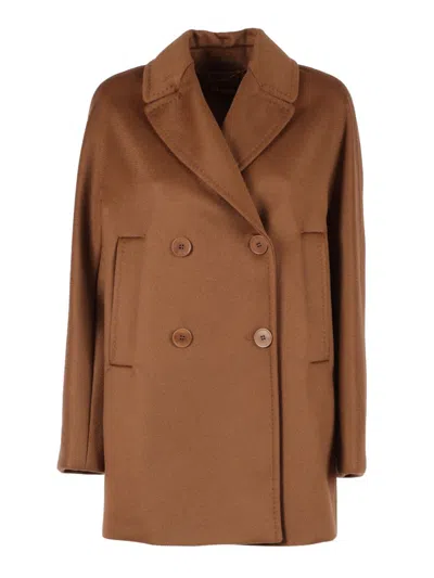 Max Mara Sheree Double-breasted Peacoat In Brown