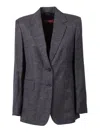 Max Mara Hodeida Button Jacket In Gray