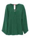 Max Mara Umile Crystal-embellished Cady Blouse In Green