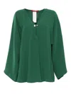 Max Mara Umile Crystal-embellished Cady Blouse In Green
