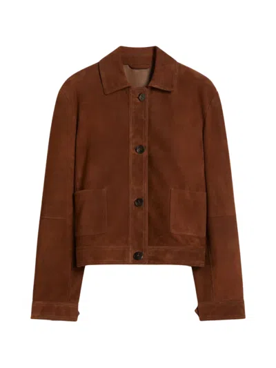 Max Mara Studio Jacket In Suede In Brown