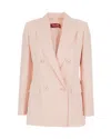Max Mara Virgin Wool Double-breasted Jacket In Pink
