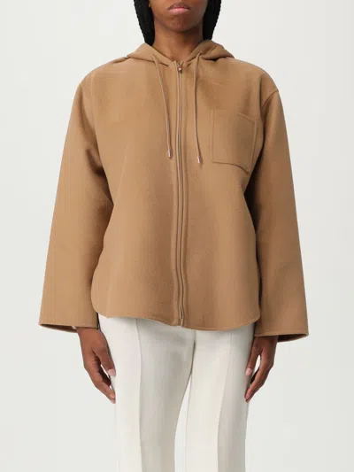 Max Mara Studio Jacket Woman Camel In Brown