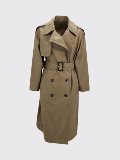 Max Mara Studio Jacket Woman Green In Brown