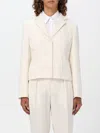 Max Mara Single-breasted Jacket In Fine Double Fabric In White