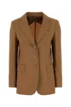 Max Mara Virgin Wool Single-breasted Blazer In Brown