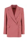 Max Mara Giacca Lamella In Lana Rosa  Donna