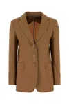 Max Mara Studio Camel Wool Blend Nice Blazer In Brown