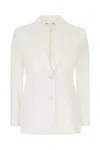 Max Mara White Stretch Cotton Blazer In White