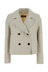 Max Mara Assuan Striped Double-breasted Jacket In Yellow