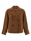 Max Mara Studio Nupar Short Coat Hazelnut In Multi
