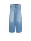 Max Mara Denim Trousers Wide-leg Faded Wash In Blue