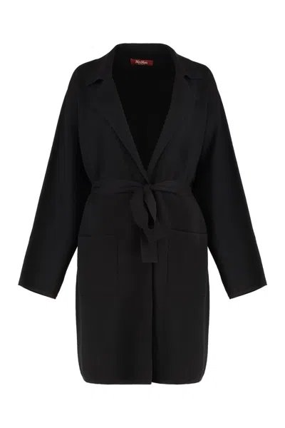 Max Mara Tony Long-sleeved Coat In Black