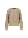 Max Mara 1 Pilade Crewneck Cable Knit Sweater