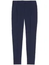 Max Mara Straight Pleated Casual Pants In Blue