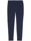 Max Mara Straight Pleated Casual Pants In Blue