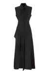 Max Mara Studio Keras Ruffled Sleeveless Dress In Black