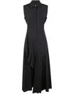 Max Mara Studio Keras Ruffled Sleeveless Dress In Black