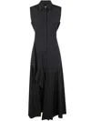 Max Mara Studio Keras Ruffled Sleeveless Dress In Black