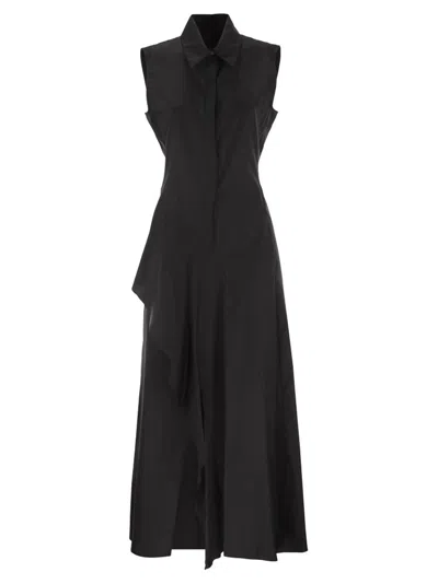 Max Mara Studio Keras Ruffled Sleeveless Dress In Black