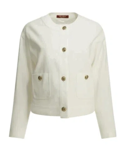 Max Mara Studio Kiwi Button-up Jacket In White