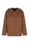 Max Mara Mina Wool And Silk Mix Jacket In Brown