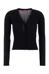 Max Mara Midnight Blue Silk Blend Potus Cardigan In Black