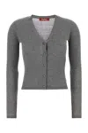 Max Mara Studio Dark Grey Silk Blend Potus Cardigan In Gray