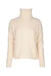 Max Mara Studio Light Pink Wool Blend Scacco Sweater In Pink