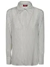 Max Mara Lama Striped Long-sleeved Shirt In Black