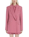 Max Mara Studio Pink Wool Lamella Blazer In Peony