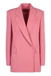 Max Mara Studio Pink Wool Lamella Blazer In Pink